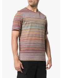 mehrfarbiges horizontal gestreiftes T-Shirt mit einem Rundhalsausschnitt von Missoni