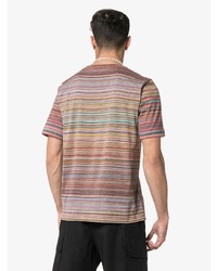 mehrfarbiges horizontal gestreiftes T-Shirt mit einem Rundhalsausschnitt von Missoni