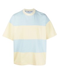 mehrfarbiges horizontal gestreiftes T-Shirt mit einem Rundhalsausschnitt von Sunnei