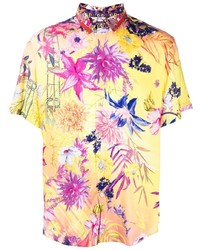 mehrfarbiges Kurzarmhemd mit Blumenmuster von Camilla