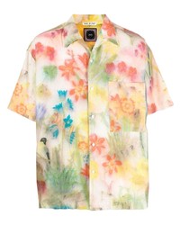 mehrfarbiges Kurzarmhemd mit Blumenmuster von Destin