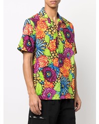 mehrfarbiges Kurzarmhemd mit Blumenmuster von VERSACE JEANS COUTURE