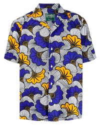 mehrfarbiges Kurzarmhemd mit Blumenmuster von Gitman Vintage