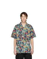 mehrfarbiges Kurzarmhemd mit Blumenmuster von Gucci