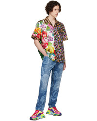 mehrfarbiges Kurzarmhemd mit Blumenmuster von Dolce & Gabbana