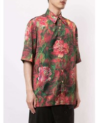 mehrfarbiges Kurzarmhemd mit Blumenmuster von Necessity Sense