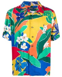 mehrfarbiges Kurzarmhemd mit Blumenmuster von Polo Ralph Lauren