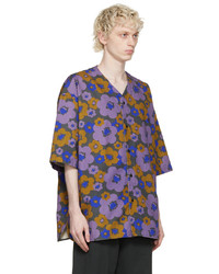mehrfarbiges Kurzarmhemd mit Blumenmuster von Acne Studios