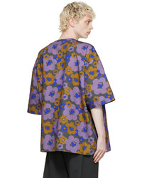 mehrfarbiges Kurzarmhemd mit Blumenmuster von Acne Studios