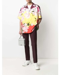 mehrfarbiges Kurzarmhemd mit Blumenmuster von Valentino