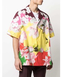 mehrfarbiges Kurzarmhemd mit Blumenmuster von Valentino