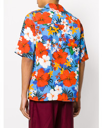 mehrfarbiges Kurzarmhemd mit Blumenmuster von AMI Alexandre Mattiussi