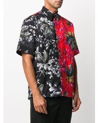 mehrfarbiges Kurzarmhemd mit Blumenmuster von MSGM