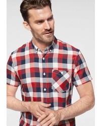 mehrfarbiges Kurzarmhemd mit Karomuster von Tom Tailor Denim