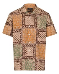 mehrfarbiges Kurzarmhemd mit Paisley-Muster von Beams Plus
