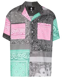 mehrfarbiges Kurzarmhemd mit Paisley-Muster von DUOltd