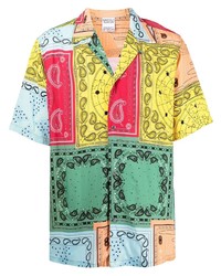 mehrfarbiges Kurzarmhemd mit Paisley-Muster von Marcelo Burlon County of Milan
