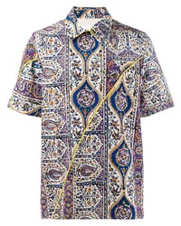 mehrfarbiges Kurzarmhemd mit Paisley-Muster von Paria Farzaneh
