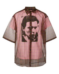 mehrfarbiges Kurzarmhemd mit Schottenmuster von Raf Simons
