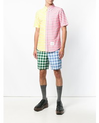 mehrfarbiges Kurzarmhemd mit Vichy-Muster von Thom Browne