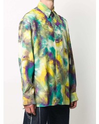 mehrfarbiges Mit Batikmuster Langarmhemd von Marni