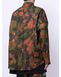 mehrfarbiges Mit Batikmuster Langarmhemd von Haculla