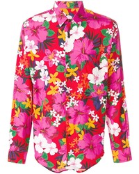 mehrfarbiges Langarmhemd mit Blumenmuster von Ami Paris