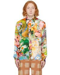 mehrfarbiges Langarmhemd mit Blumenmuster von Collina Strada