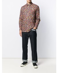 mehrfarbiges Langarmhemd mit Blumenmuster von Comme Des Garcons SHIRT