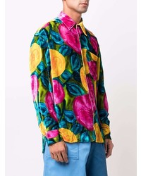 mehrfarbiges Langarmhemd mit Blumenmuster von Marni