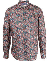 mehrfarbiges Langarmhemd mit Blumenmuster von Paul Smith