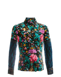 mehrfarbiges Langarmhemd mit Blumenmuster von Pierre Louis Mascia