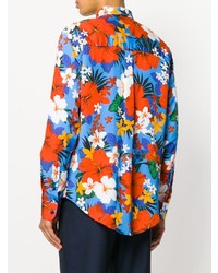 mehrfarbiges Langarmhemd mit Blumenmuster von AMI Alexandre Mattiussi