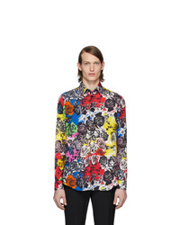 mehrfarbiges Langarmhemd mit Blumenmuster von Versace