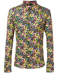 mehrfarbiges Langarmhemd mit Blumenmuster von Versace