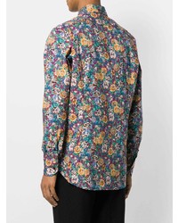 mehrfarbiges Langarmhemd mit Blumenmuster von Etro