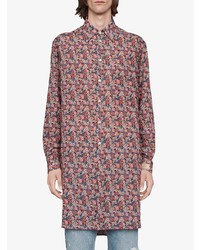 mehrfarbiges Langarmhemd mit Blumenmuster von Gucci