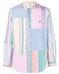 mehrfarbiges Langarmhemd mit Flicken von Polo Ralph Lauren
