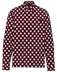 mehrfarbiges Langarmhemd mit geometrischem Muster von Prada