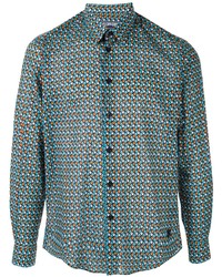 mehrfarbiges Langarmhemd mit geometrischem Muster von Vilebrequin