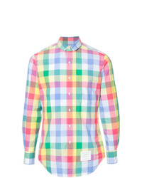 mehrfarbiges Langarmhemd mit Karomuster von Thom Browne