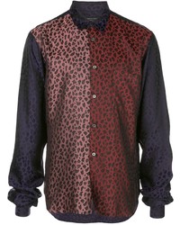 mehrfarbiges Langarmhemd mit Leopardenmuster von Comme Des Garcons Homme Plus