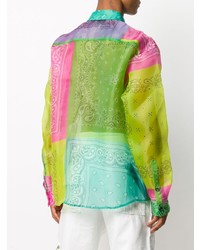 mehrfarbiges Langarmhemd mit Paisley-Muster von DUOltd