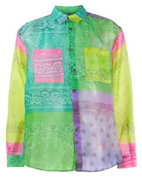 mehrfarbiges Langarmhemd mit Paisley-Muster von DUOltd