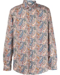 mehrfarbiges Langarmhemd mit Paisley-Muster von Massimo Alba
