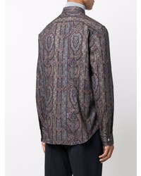 mehrfarbiges Langarmhemd mit Paisley-Muster von Paul Smith