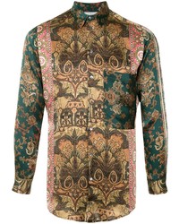 mehrfarbiges Langarmhemd mit Paisley-Muster von Pierre Louis Mascia