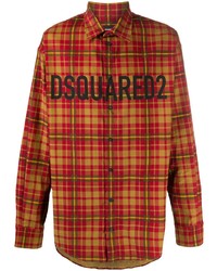 mehrfarbiges Langarmhemd mit Schottenmuster von DSQUARED2