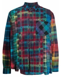 mehrfarbiges Langarmhemd mit Schottenmuster von Needles