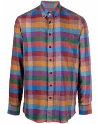 mehrfarbiges Langarmhemd mit Vichy-Muster von Etro